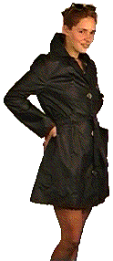 inga wearing a nice blue overcoat