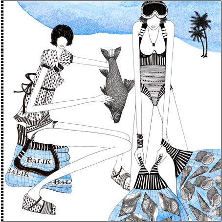 beach fashion illustration