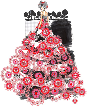 evening dress illustration
